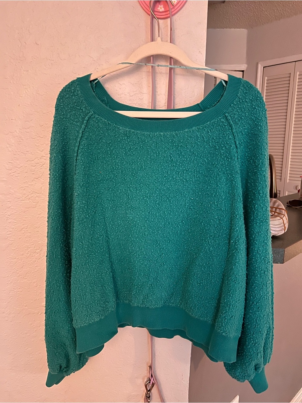 free people balloon sleeve off shoulder sweater